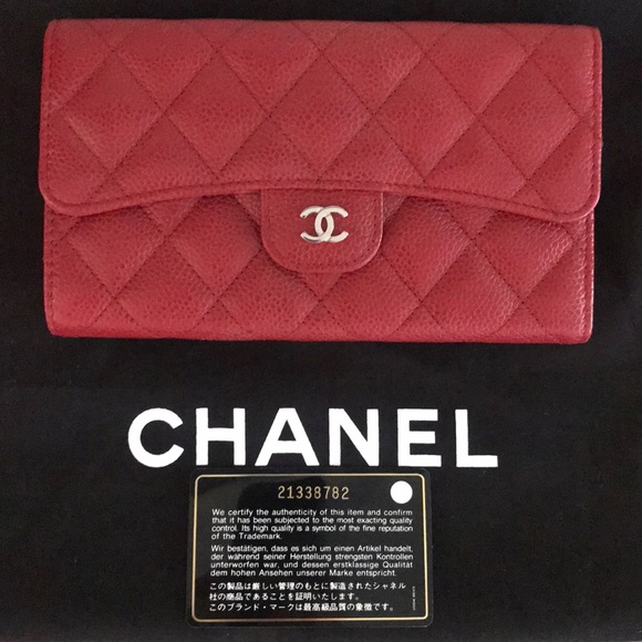 CHANEL Handbags - CHANEL Red Classic Flap Wallet